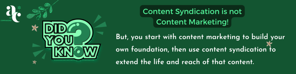 content syndication is not content marketing